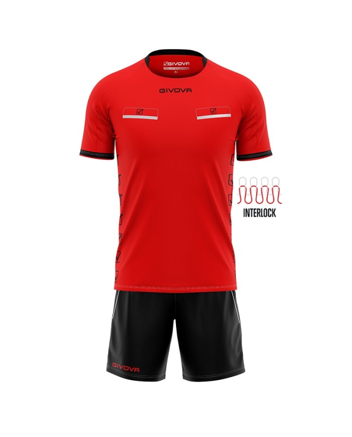 Completino da Arbitro Givova KIT FLAG KITA08 Adulto Unisex Rosso Nero KITA081210 Completino da Arbitro Givova KIT FLAG KITA08 Adulto Unisex Rosso Nero KITA081210