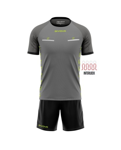 Completino da Arbitro Givova KIT FLAG KITA08 Adulto Unisex Grigio Scuro Nero KITA082310 Completino da Arbitro Givova KIT FLAG KITA08 Adulto Unisex Grigio Scuro Nero KITA082310