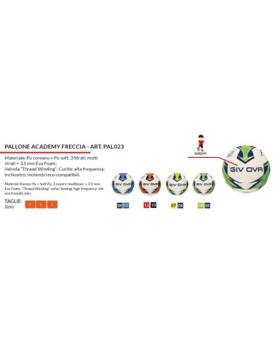 PALLONE ACADEMY FRECCIA BLU/AZZURRO Tg. 5 PALLONE ACADEMY FRECCIA BLU/AZZURRO Tg. 5