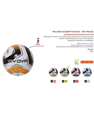 Pallone da Calcio Givova Academy School PAL026 Calcetto Nero Celeste Pallone da Calcio Givova Academy School PAL026 Calcetto Nero Celeste