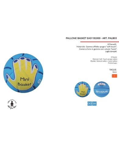PALLONE BASKET EASY ( B1000) BLU Tg. 5