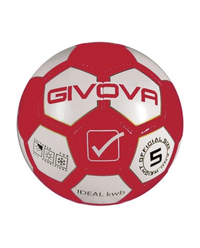 Pallone da Calcio Givova n°4 Match Ideal KWB Calcetto Rosso Bianco PAL011203