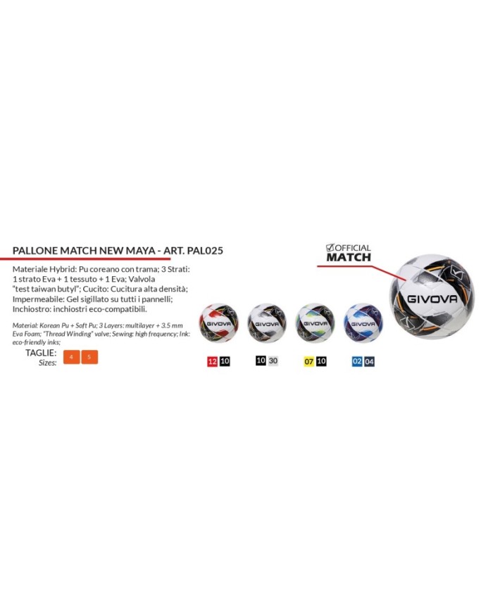 Pallone da Calcio Givova Match New Maya Nero Silver PAL025 Calcetto Pallone da Calcio Givova Match New Maya Nero Silver PAL025 Calcetto