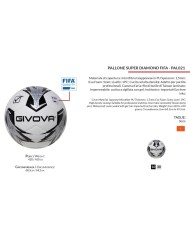 Pallone da Calcio Givova Super Diamond Fifa n°5 Nero Argento PAL0211030 Pallone da Calcio Givova Super Diamond Fifa n°5 Nero Argento PAL0211030