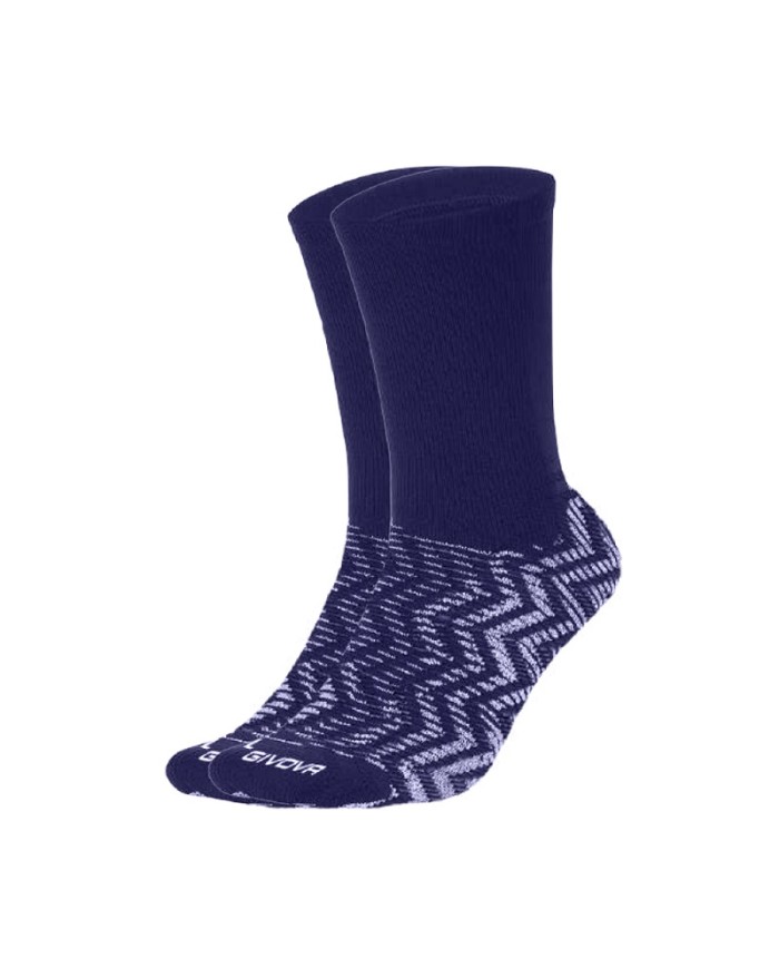 Calza Bassa Givova GRIP C015 Cotone Unisex Fitness Blu Bianco