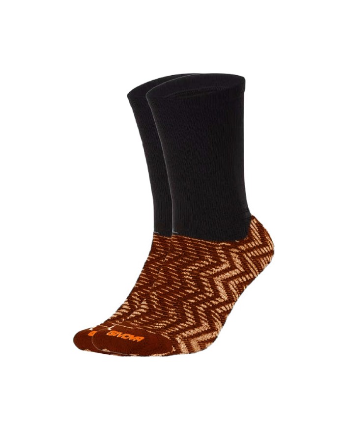 Calza Bassa Givova GRIP C015 Cotone Unisex Fitness Nero Arancio Fluo