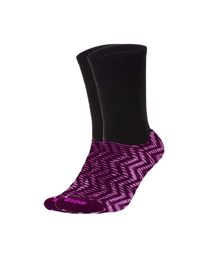 Calza Bassa Givova GRIP C015 Cotone Unisex Fitness Nero Fuxia