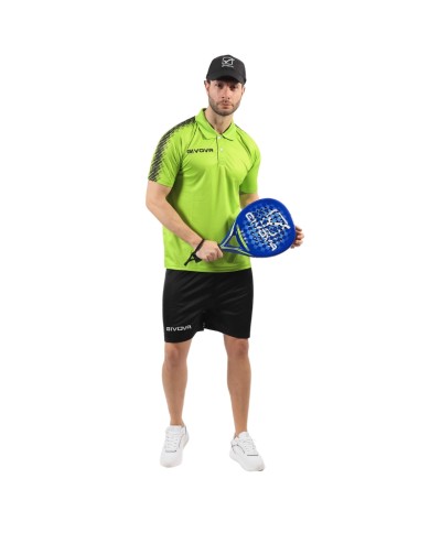 Racchetta da Padel Givova ATTACCO in Fibra di Carbonio Azzurro Giallo Fluo RK01