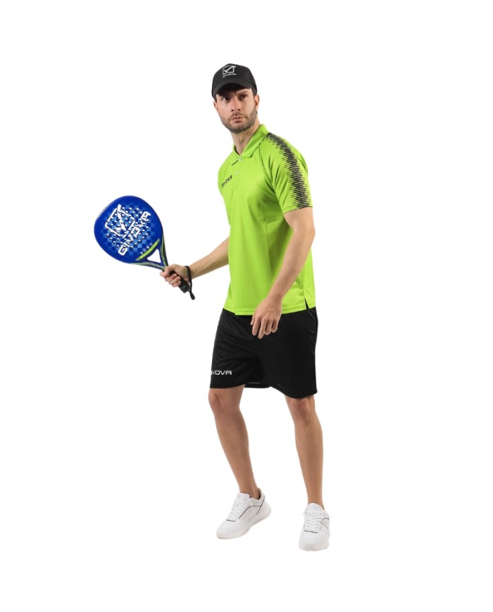 Racchetta da Padel Givova ATTACCO in Fibra di Carbonio Azzurro Giallo Fluo RK01