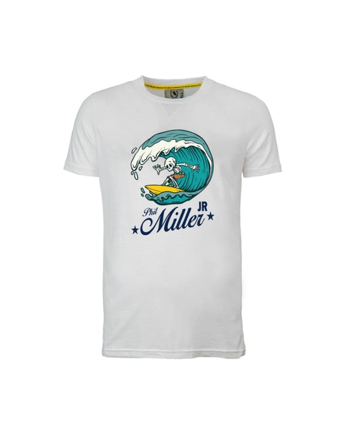 T-Shirt per Ragazzi Manica Corta Bianca Phil Miller PHM283PR012 in Cotone