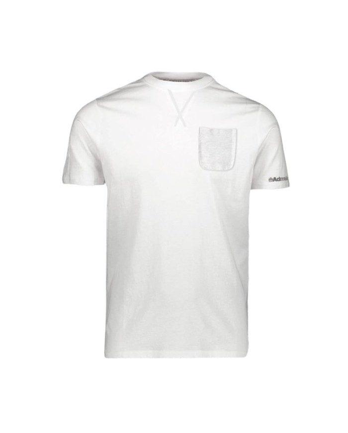 T-Shirt Admiral AD3110EI002 Bianco Manica Corta con Taschino da Uomo in Cotone T-Shirt Admiral AD3110EI002 Bianco Manica Corta con Taschino da Uomo in Cotone