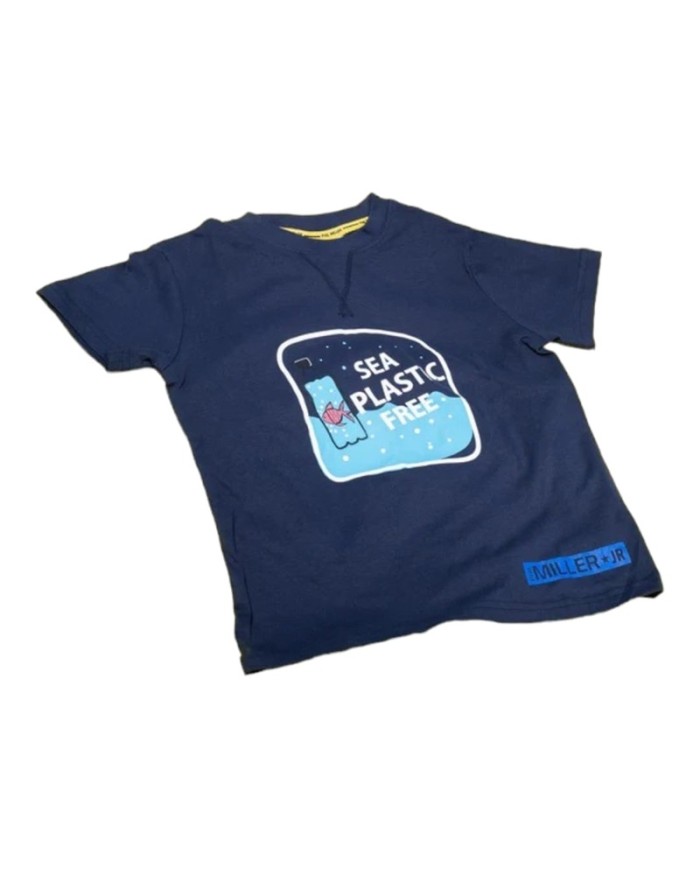 T-Shirt per Ragazzi in Cotone Phil Miller PHM238Pr013 Manica Corta Blu