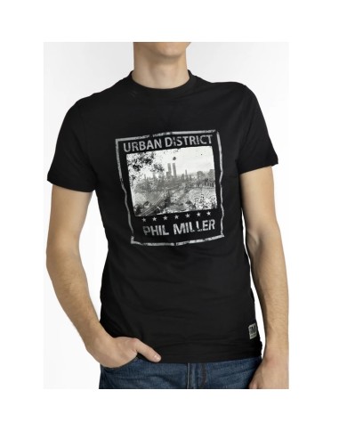 T-Shirt Phil Miller PHM202PR015 Manica Corta Nera in Cotone T-Shirt Phil Miller PHM202PR015 Manica Corta Nera in Cotone