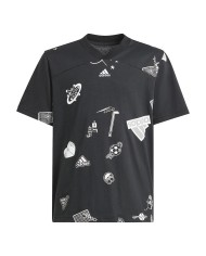 T-Shirt da Ragazzo Adidas Brand Love Kids Collo a V Cotone Nera IN3298 T-Shirt da Ragazzo Adidas Brand Love Kids Collo a V Cotone Nera IN3298