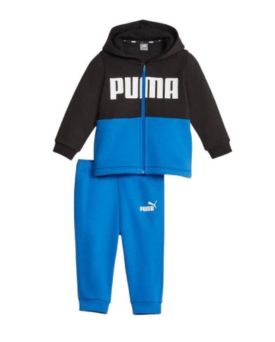 Tuta da Bambino Puma  Minicats Colorblock Jog Azzurro Nero 67013747