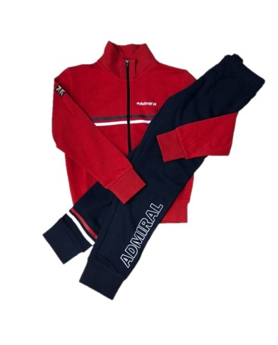 Tuta Admiral AD2805AW081 Full Zip Bambino Rosso Blu Felpata
