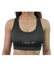 Top in Tessuto Tecnico Special Sport Nero Imbottito Fitness Palestra TOPSSBK