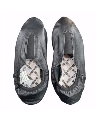 Scarpe Ritmiche Per Bambini Gimer 718604 In Pelle Nera Fondo In Gomma