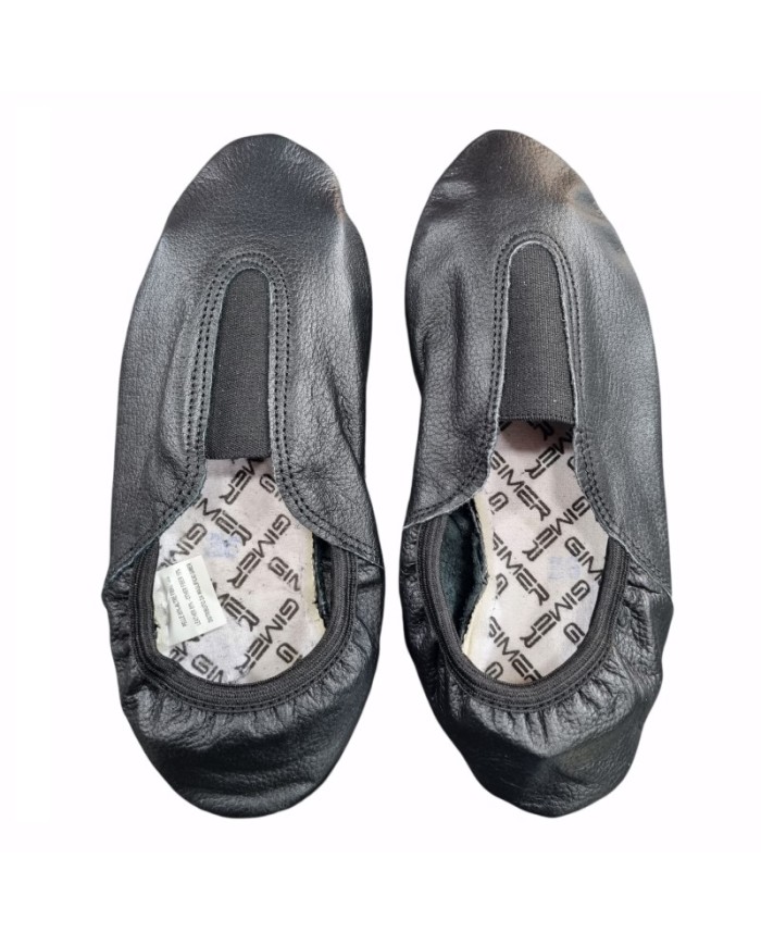 Scarpette Ritmiche Gimer 718604 In Pelle Nera Fondo In Gomma