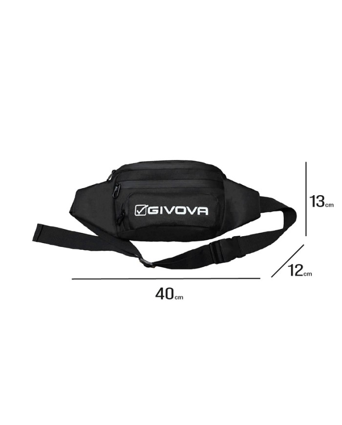 Marsupio Givova Nero B050 Unisex Multitasche con Zip B0500010