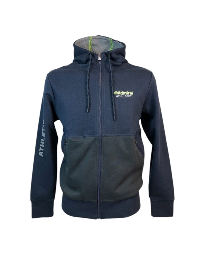 Felpa da Uomo Admiral AD2664  Felpata Full Zip Cappuccio Blu A2AD2664AW101