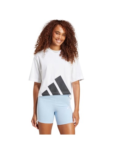 T-Shirt da Donna Adidas Essential Big Logo Cotone Bianca JG8737 T-Shirt da Donna Adidas Essential Big Logo Cotone Bianca JG8737