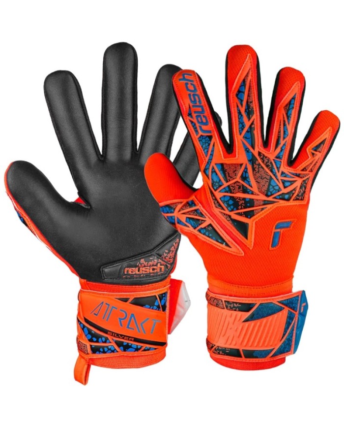 Guanti da Portiere Reusch Attrakt Silver NC Arancio Blu Adulto 54702552211 Guanti da Portiere Reusch Attrakt Silver NC Arancio Blu Adulto 54702552211