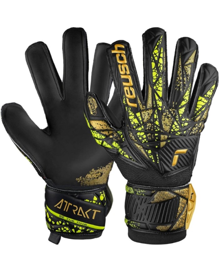 Guanto da Portiere Reusch Attrakt Infinity Finger Support Nero Oro 54707107739 Guanto da Portiere Reusch Attrakt Infinity Finger Support Nero Oro 54707107739