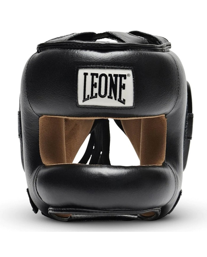 Casco Protettivo Leone Protection in Pelle CS425 Arti Marziali Boxe Nero
