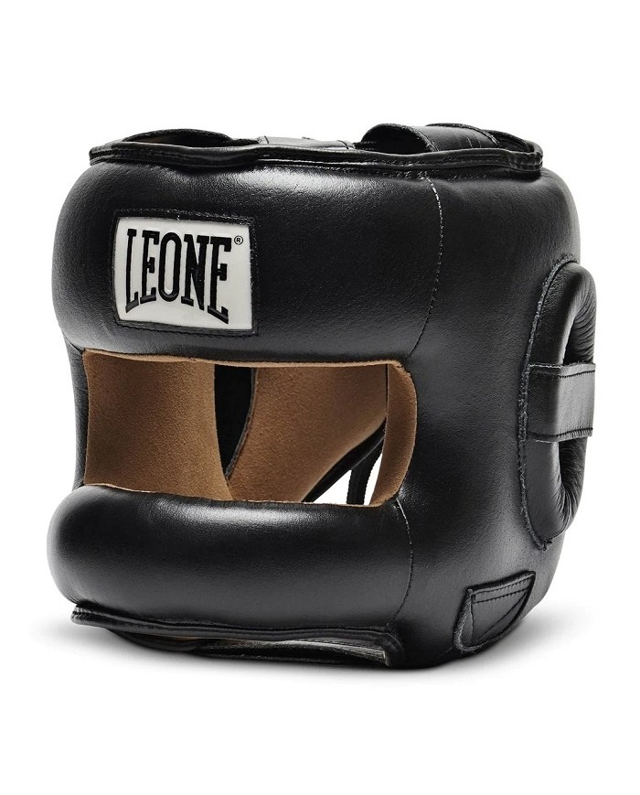 Casco Protettivo Leone Protection in Pelle CS425 Arti Marziali Boxe Nero
