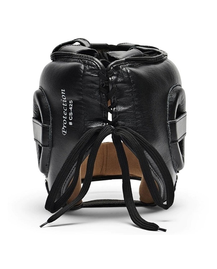 Casco Protettivo Leone Protection in Pelle CS425 Arti Marziali Boxe Nero