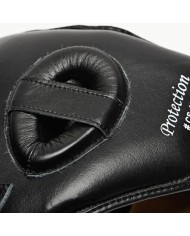 Casco Protettivo Leone Protection in Pelle CS425 Arti Marziali Boxe Nero