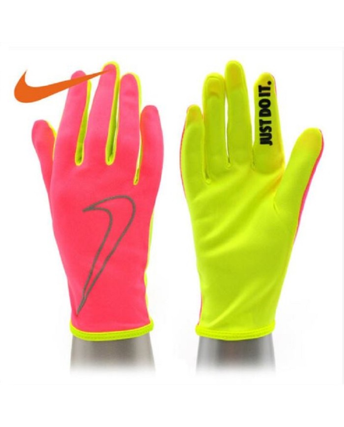 Guanti da Donna Nike Rally Run Fitness Running Corsa Rosa Giallo NRGA1677