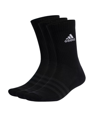 Calzini Adidas Cushioned 3 Paia IC1310 Cotone Unisex Neri Calzini Adidas Cushioned 3 Paia IC1310 Cotone Unisex Neri