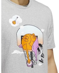 T-Shirt da Uomo Adidas Slept on Tee Graphic Girocollo Grigia Cotone HK6729