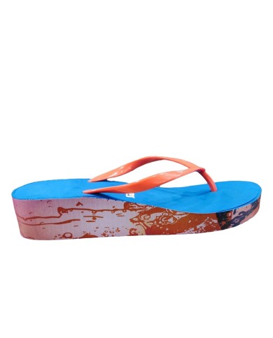 Infradito da Donna Mares High Thong Print Lady 441064BL Blu con Zeppa Infradito da Donna Mares High Thong Print Lady 441064BL Blu con Zeppa