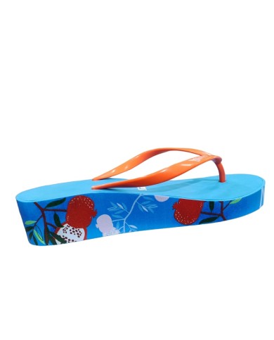 Infradito da Donna Mares High Thong Print Lady 441064LB Light Blu con Zeppa Infradito da Donna Mares High Thong Print Lady 441064LB Light Blu con Zeppa