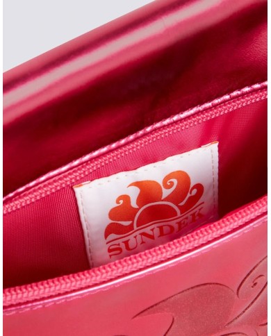 BORSA CLUTCH LAMINATA CON LOGO  SUNDEK AW416ABPU7LA