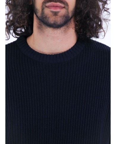 Maglione Con Trama A Coste 12194786-NAVY_B Maglione Con Trama A Coste 12194786-NAVY_B