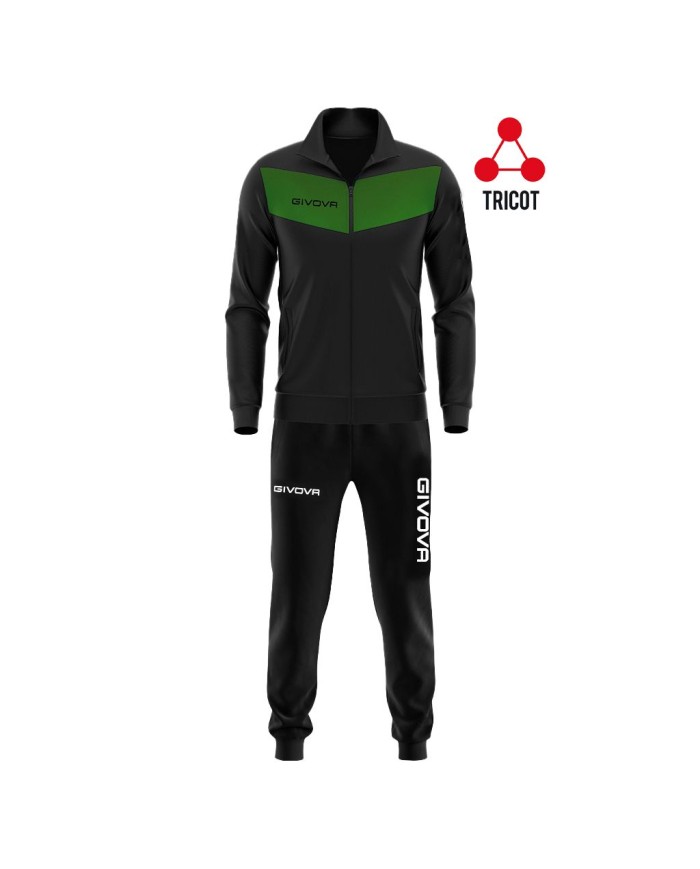 Tuta Givova VISA Triacetato Nero Verde TR018 Fitness Sport TR0181013 Tuta Givova VISA Triacetato Nero Verde TR018 Fitness Sport TR0181013