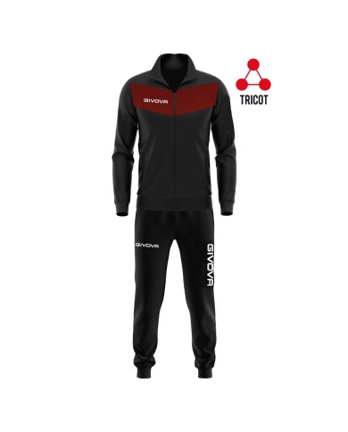 Tuta Givova VISA Triacetato Nero Granata TR018 Fitness Sport TR0181008 Tuta Givova VISA Triacetato Nero Granata TR018 Fitness Sport TR0181008