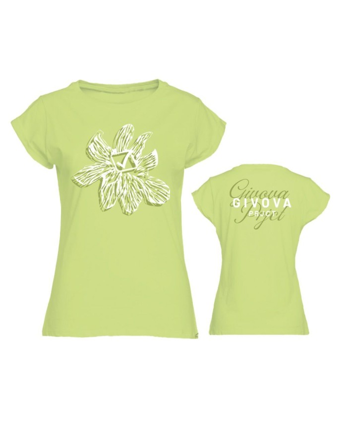 T-Shirt da Donna Givova LADY FLORAL MAC08 Cotone Lime MAC090049