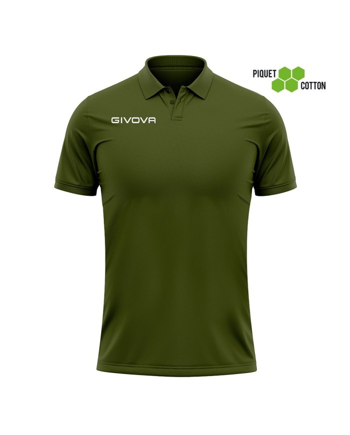Polo SUMMER Givova MA005 Cotone Piquet 180gr Verde Militare MA0050051 Polo SUMMER Givova MA005 Cotone Piquet 180gr Verde Militare MA0050051