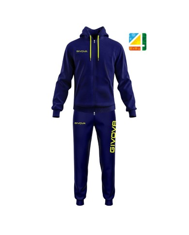 Tuta da Uomo Givova King Cotone Terry  Blu Giallo Fluo LF280419