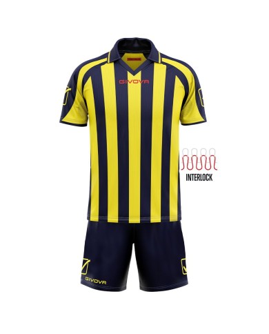Completino da Calcio Givova Kit Supporter MC KITC24 Blu Giallo KITC240407