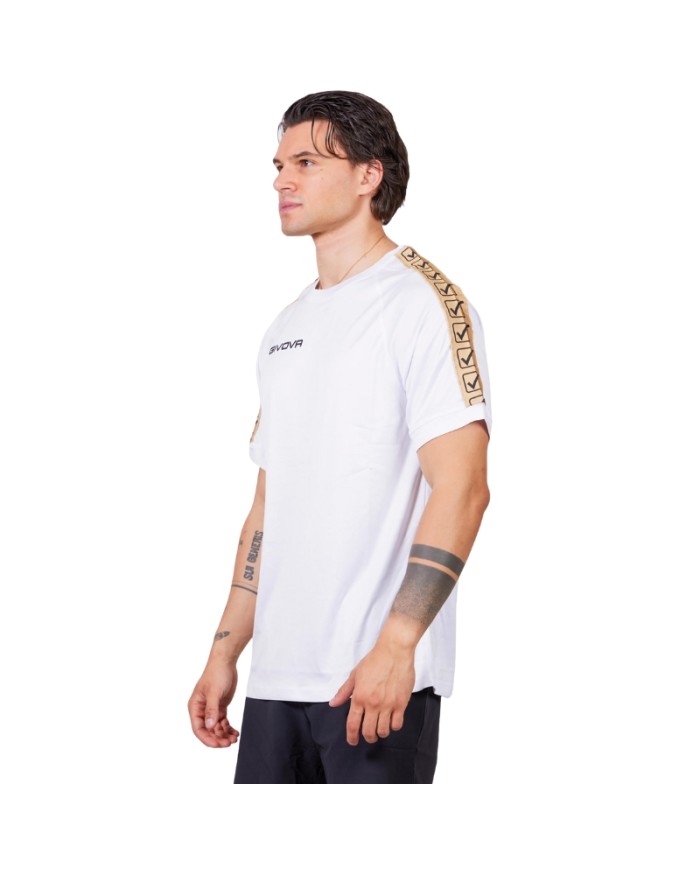 T-Shirt Givova POLY BAND BA02 Maglia Fitness Sport Unisex Bianco Oro BA020320 T-Shirt Givova POLY BAND BA02 Maglia Fitness Sport Unisex Bianco Oro BA020320