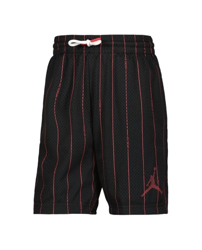 Pantaloncino da Ragazzo Jordan Bermuda Jumpman Rigato Nero Rosso 95B462023