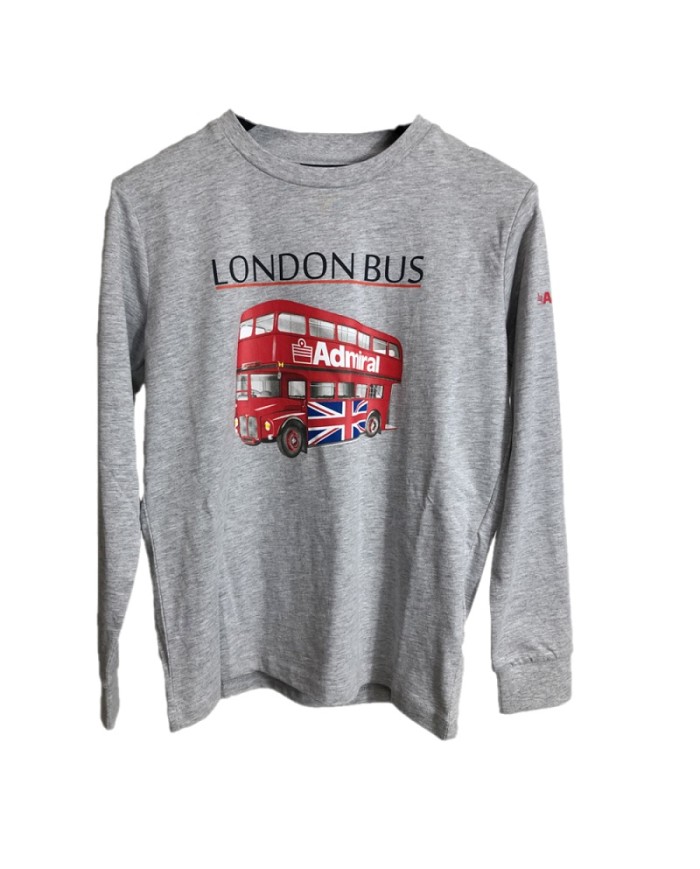 T-Shirt Admiral Junior AD2696 Cotone Manica Lunga Grigio AD2696AW001