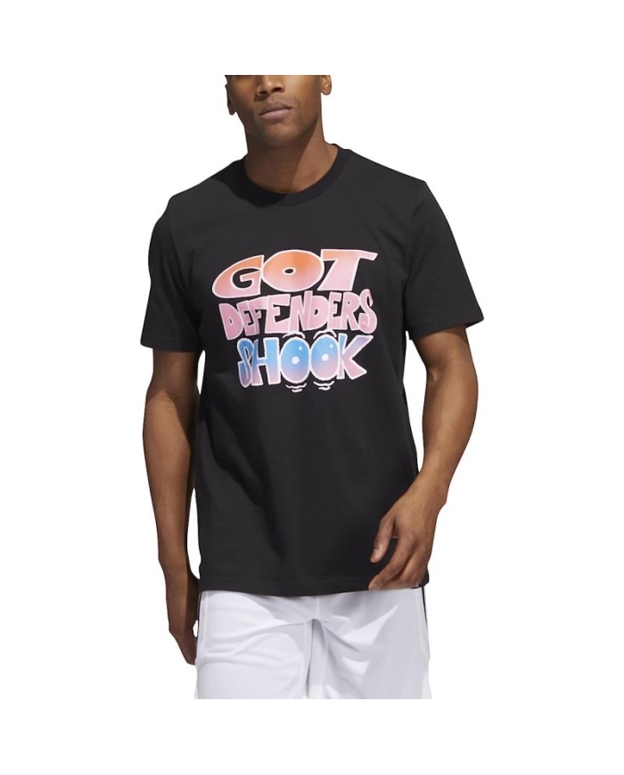 T-Shirt da Uomo Adidas Got You Shook Cotone Girocollo Nera HK6727