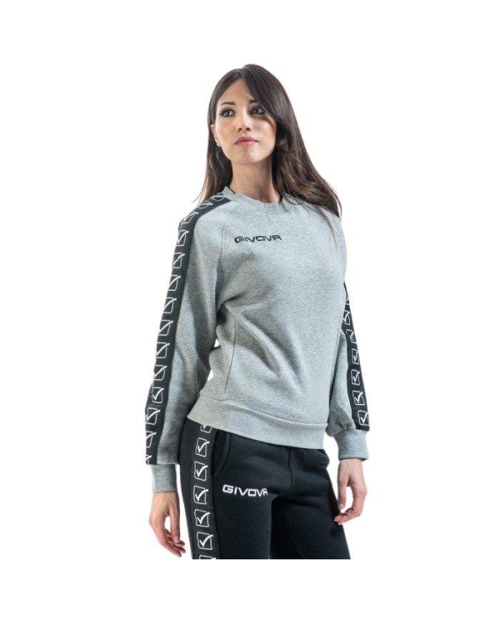 Felpa Givova GIROCOLLO BAND BA07 Cotone Felpato Unisex Grigio Chiaro Nero BA070043 Felpa Givova GIROCOLLO BAND BA07 Cotone Felpato Unisex Grigio Chiaro Nero BA070043